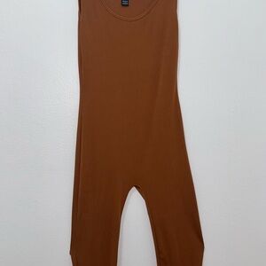 Brown Sleeveless Jumpsuit